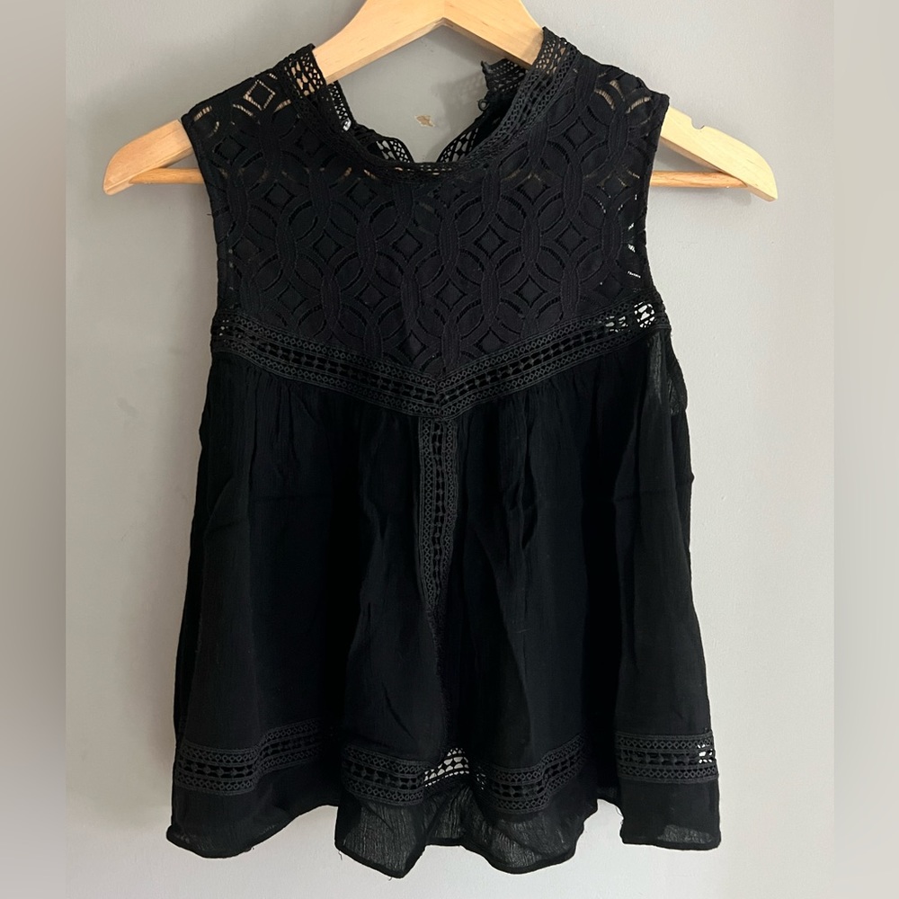 Black lace tank top